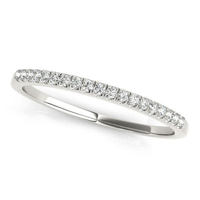 14k White Gold Scallop Pave Set Diamond Wedding Ring