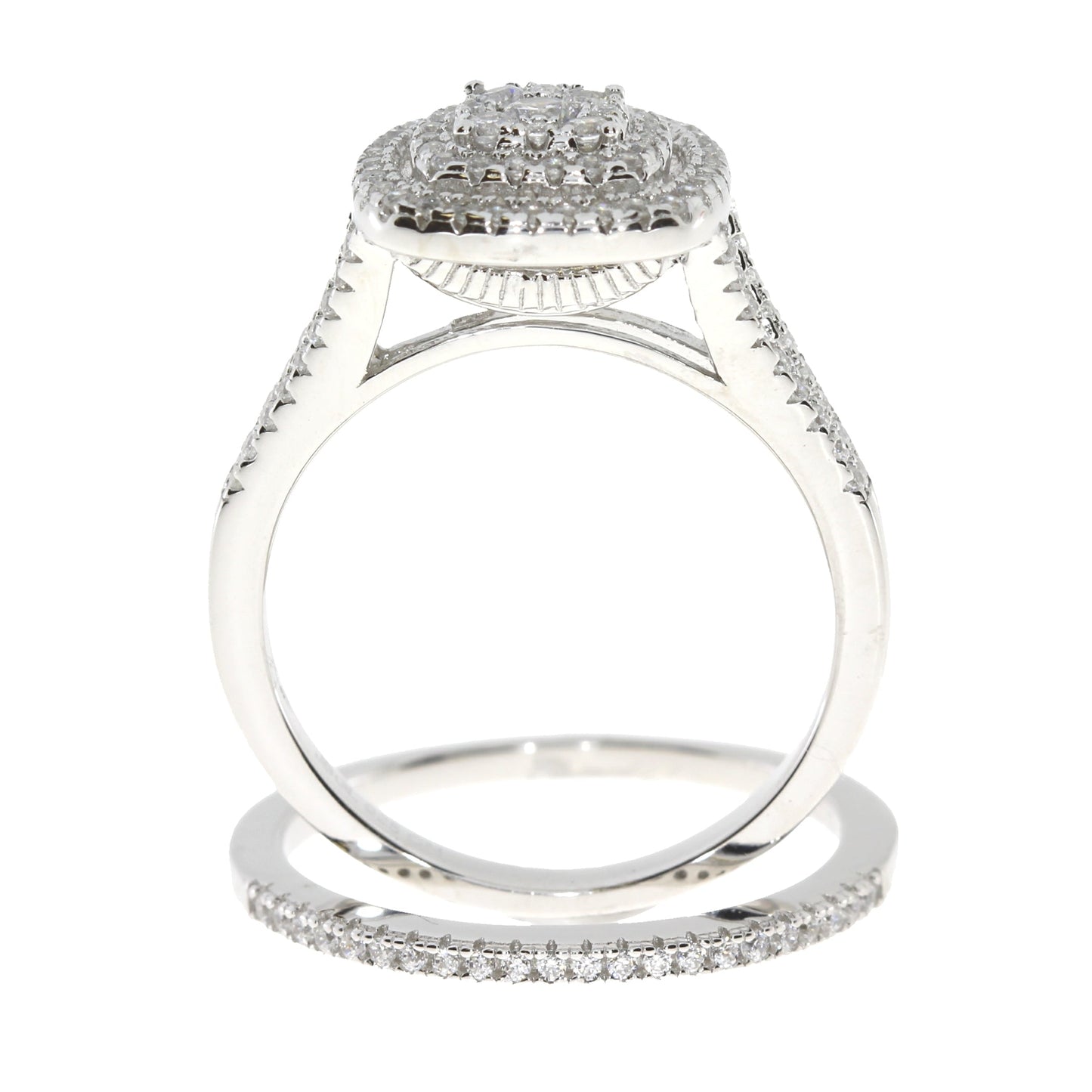 Genuine Cubic Zirconium CZ Sterling Silver Engagement Ring