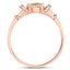 Bague de fiançailles en morganite et diamant de 0,75 carat en or rose 14K