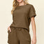 Double Take Full Size Texture T-Shirt and Shorts Set