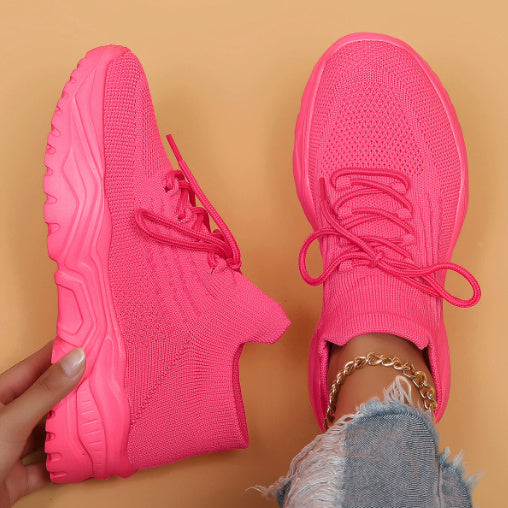 Plus Size Women's Breathable Woven Sneakers