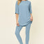 Double Take Full Size Round Neck T-Shirt and Leggings Set
