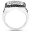 Bague en argent sterling avec diamants blancs et bleus de 0,64 carat