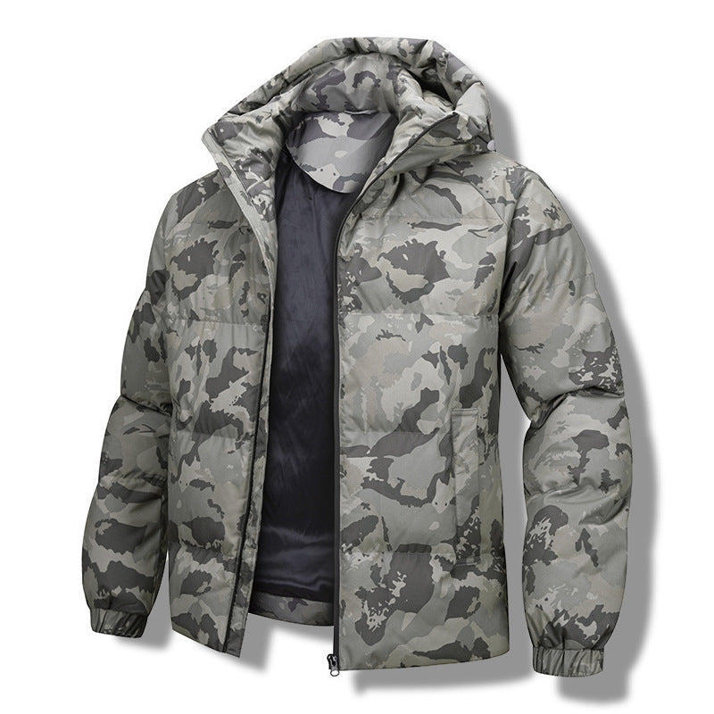 Men's Hooded Camouflage Parka - Waterproof & Warm