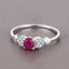 0.36 Carat Ruby and Diamond 14K White Gold Engagement Ring