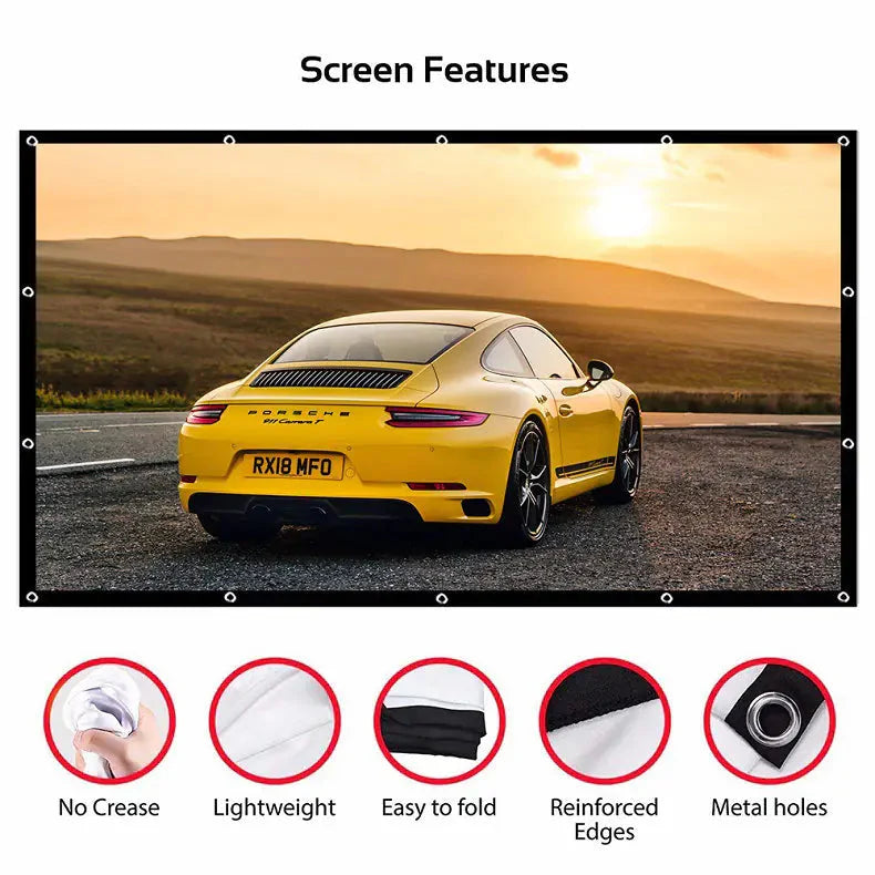 Rideau de projecteur portable pour un usage domestique et professionnel
