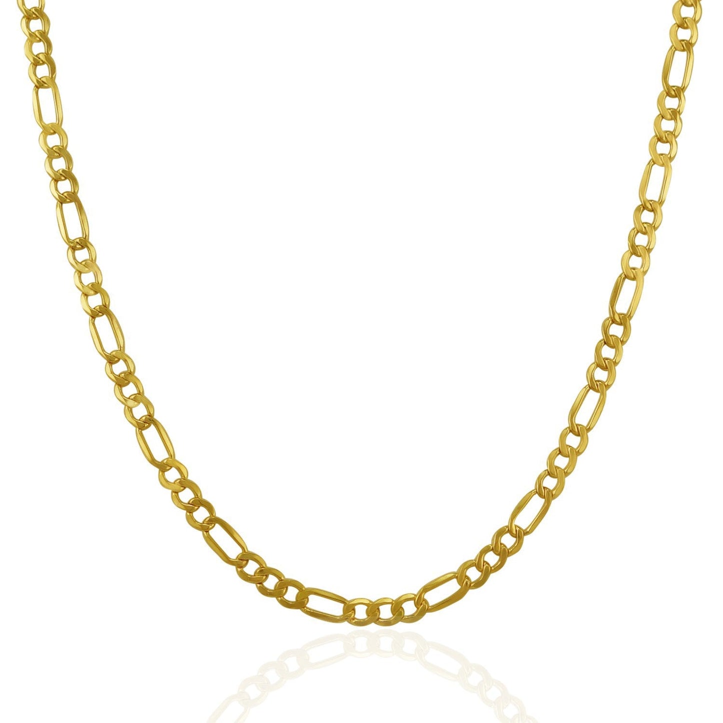 Chaîne Figaro Lite en Or Jaune 14k - Largeur de 3,5 mm