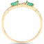 0.35 Carat Zambian Emerald and Diamond 14K Yellow Gold Ring