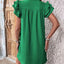 Robe Mini Élégante à Manches Courtes Volantes