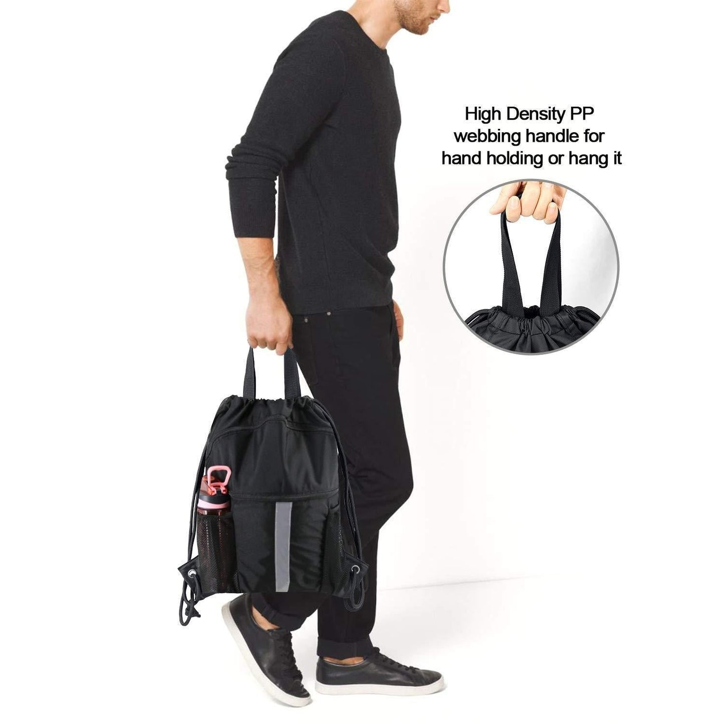 Multi-Purpose Drawstring Backpack with Shoe Compartment