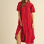 Robe chemise à manches bouffantes en lavage minéral