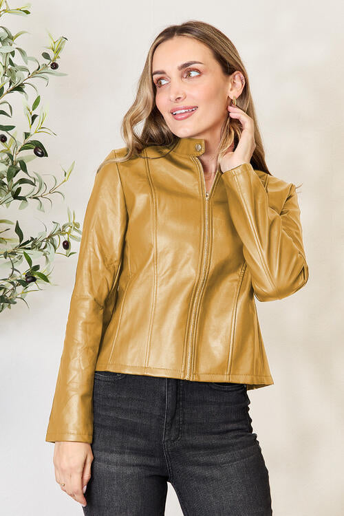 Veste zippée classique à col pour femmes pour une élégance au quotidien