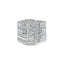 Bague Bypass en Or Blanc 10K avec Diamants de 2 1/2 Cttw - Taille 7