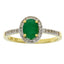 Natural .94ct Emerald and Diamond Ring in 14KT Yellow Gold