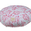 Round Zafu Yoga Meditation Pillow - White Dainty Leaves