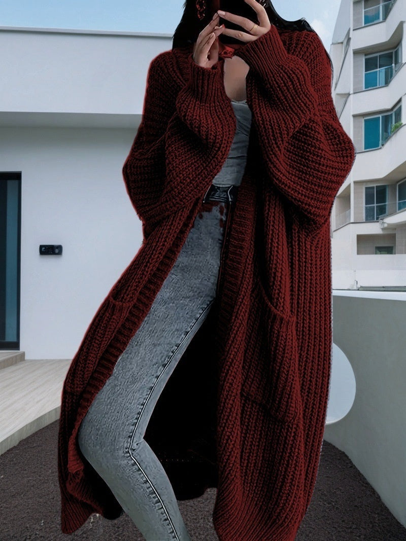 Premium Women's Long Knitted Cardigan for Autumn & Winter