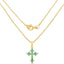 14K Yellow Gold Plated Zambian Emerald Pendant in Sterling Silver