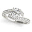 14k White Gold Round Diamond Bypass Engagement Ring
