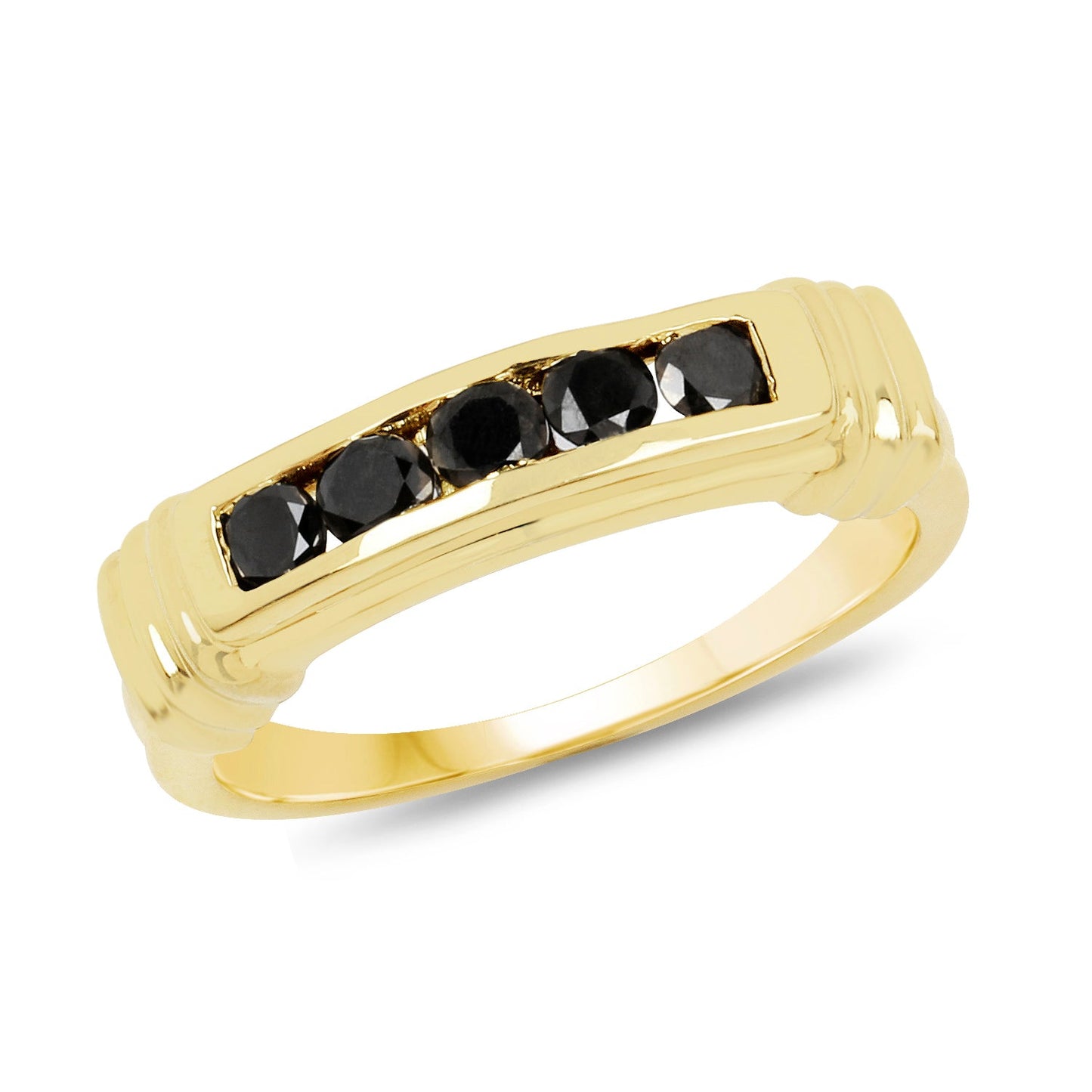 Bague de fiançailles en argent sterling avec diamant noir véritable de 0,50 carat