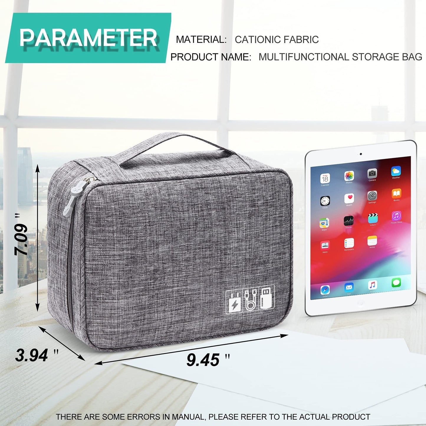 Portable Electronics Organizer Bag - Waterproof Travel Case
