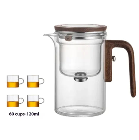 Elegante tetera de vidrio con filtro resistente al calor