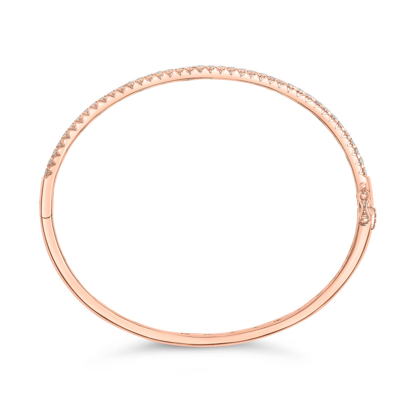 Bracelet jonc en or rose 14K avec diamants demi-éternité - 1,00 Cttw