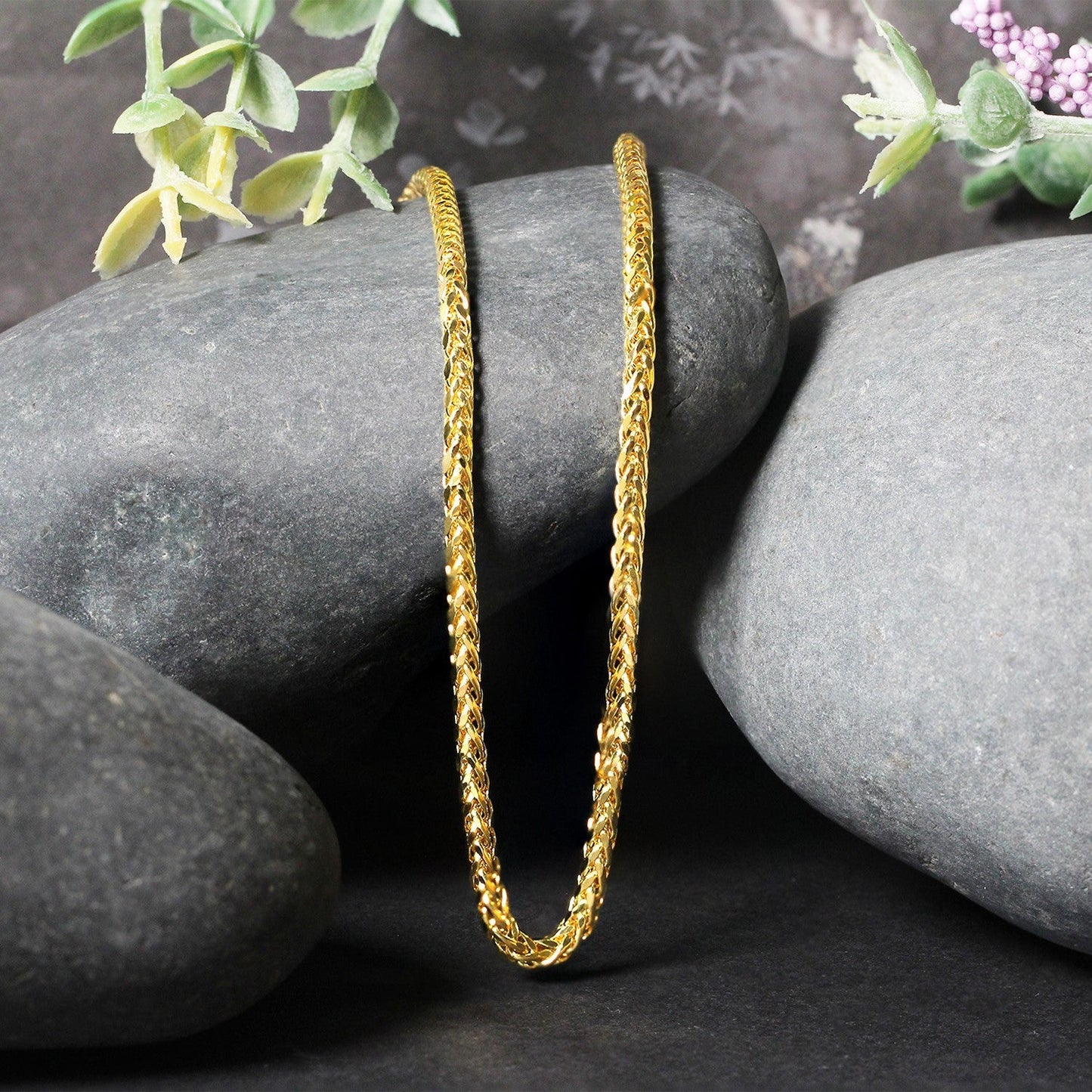 14k Yellow Gold Lite Diamond Cut Round Franco Chain - 2.7mm