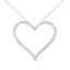 Collar con Colgante de Corazón de Diamante Cortado Redondo de Plata Esterlina .925 - 18"
