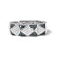 Anillo de banda piramidal de diamante azul en oro blanco de 14K - Talla 7