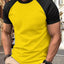 Men's Plus Size Round Neck Contrast T-Shirt