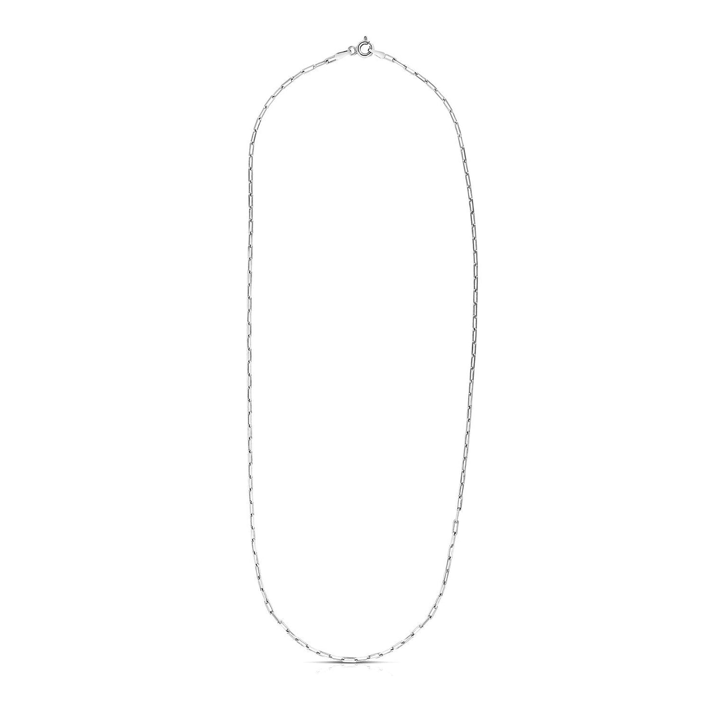 Collier en Chaîne Paperclip en Argent Sterling Plaqué Rhodium