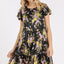 Robe à volants à imprimé floral d'été à col rond