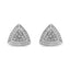 Boucles d'oreilles en argent sterling .925 avec diamants en forme de trillion
