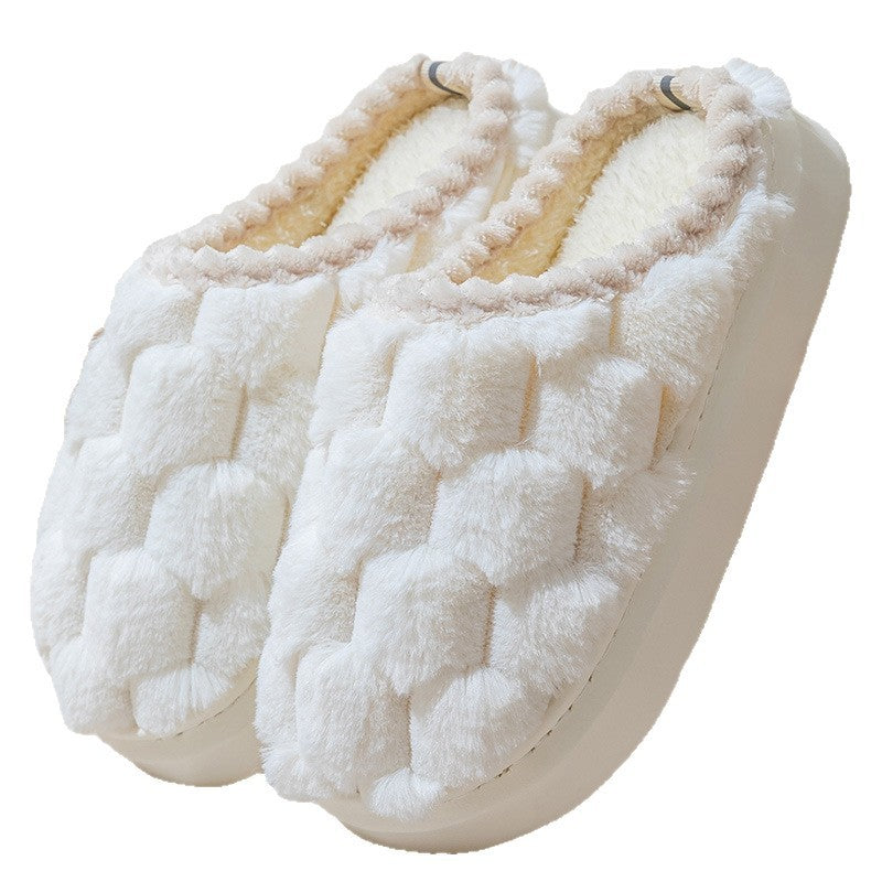 Zapatillas de algodón antideslizantes y cómodas para mujer con suela gruesa