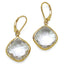 Pendientes Colgantes de Cuarzo Cristal Baño de Oro de 14K