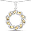 1.73 Carat Genuine Citrine & White Topaz Sterling Silver Pendant