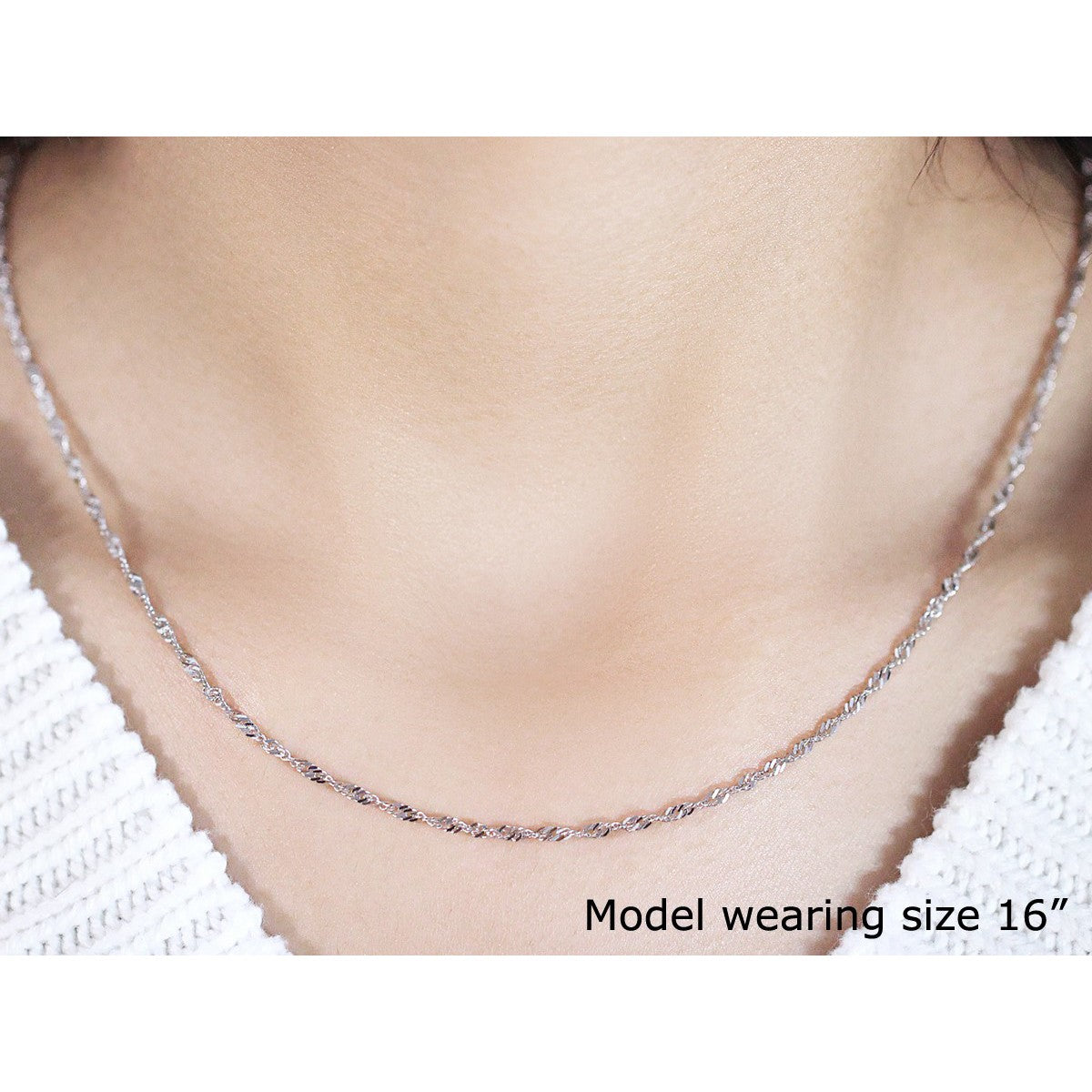 14k White Gold Singapore Chain - 1.7mm