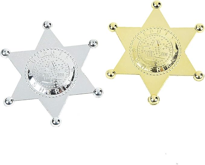 2.5" Plastic Sheriff Badge - 12 Pack