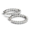 Pendientes de aro de diamante de doble cara en oro blanco de 14k