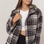Chaqueta Bouclé a Cuadros con Cuello y Bolsillos
