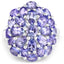 Bague cocktail en argent sterling avec tanzanite véritable de 7,08 carats