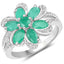 Conjunto de Joyería de Esmeralda y Topacio Blanco de 7.84 Quilates en Plata de Ley