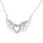 Collar de colgante en forma de corazón con alas de hada y diamantes en pavé de plata esterlina .925