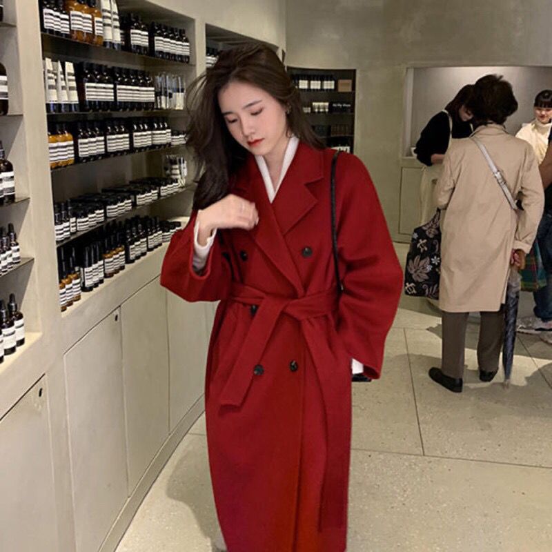 Manteau en laine mi-long pour femmes pour l'automne et l'hiver