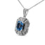 Pendentif en argent sterling 0,925 avec topaze bleue et accents de diamant