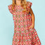 Chic Full Size Ruffled Printed Dress with Pockets
