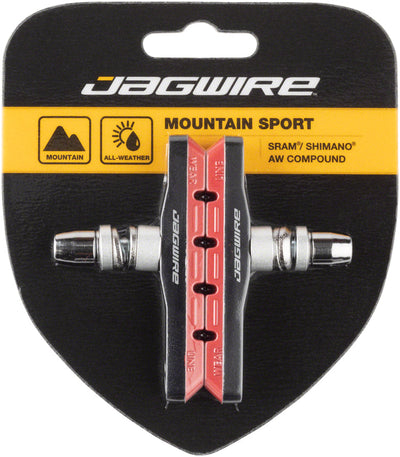 Jagwire Mountain Sport Brake Pads - Threaded Post Red