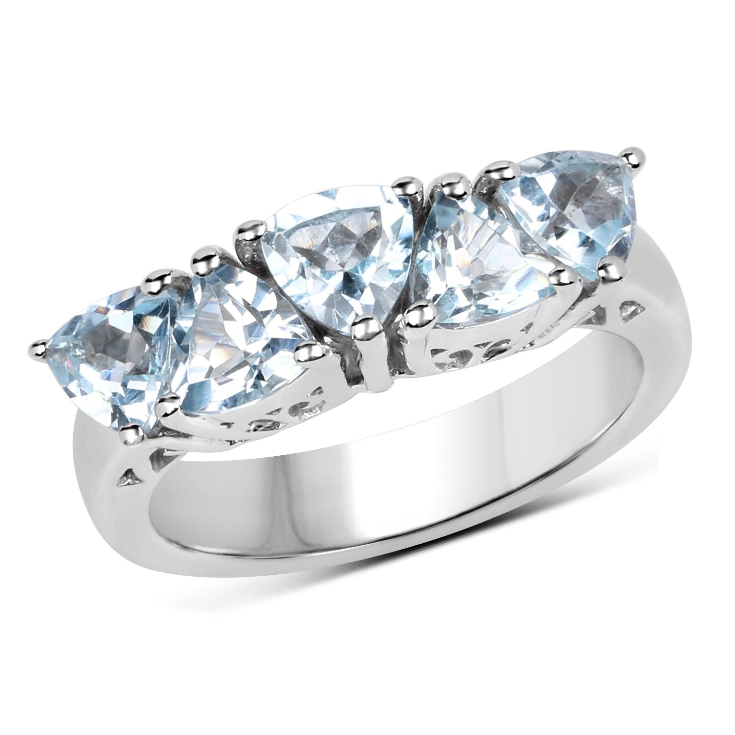 Bague en argent sterling avec topaze bleue véritable de 2,50 carats