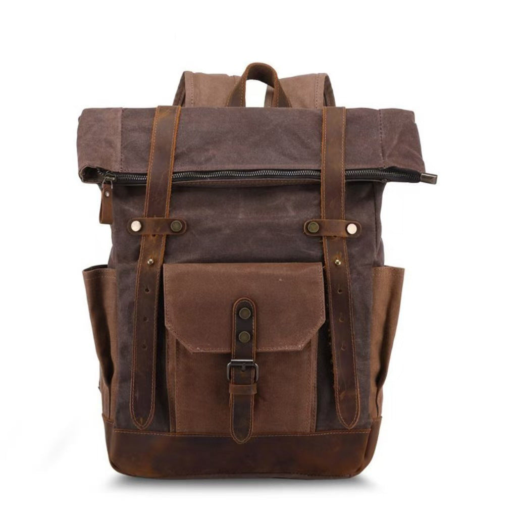 Bolsa de Viaje de Lona Impermeable Vintage con Cera de Aceite