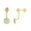 14K Yellow Gold Plated Sterling Silver Diamond Earrings